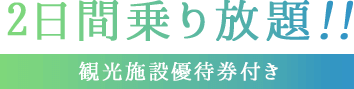 2日間乗り放題 観光施設優待券付き
